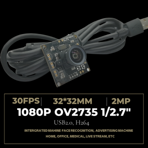מודול מצלמת 2MP Full HD 1080P USB עם חיישן CMOS 1/2.7 אינץ', 30FPS UVC USB2.0 High Speed ​​H264 לוח מצלמת אינטרנט בהבחנה גבוהה עבור ראיית מכונה תעשייתית