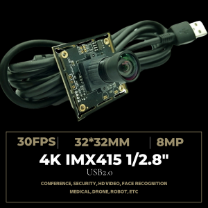מודול מצלמת USB 8MP 4K שלט רחוק עם חיישן 1/2.8 אינץ' IMX415, תומך 3840X2160 30fps USB2.0 פלט וידאו H264 במהירות גבוהה, להדגמה חיה, ועידות אינטרנט, למידה מרחוק, הוראה מרחוק