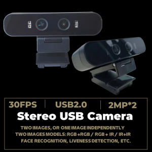 2MP + 2MP 3D 비디오 듀얼 렌즈 USB2.0 스테레오 카메라 with1280*2*960 센서, IR 이미지 + RGB 이미지, 두 개의 서로 다른 ID, 30FPS UVC 쌍안 3D 카메라