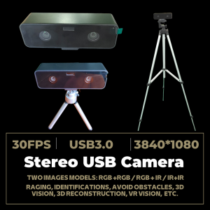 كاميرا استريو ثلاثية الأبعاد متزامنة بمعدل الإطار 5 ميجابكسل مع مستشعر 1/3 1920 * 2 * 1080 AR0230 ، كاميرا ويب ثنائية العدسة HDR USB3.0 ثنائية العين لتطبيق VR