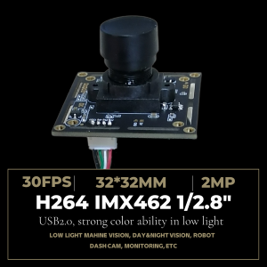 2MP 1080P 저조도 H264 USB 카메라 모듈(1/2.8″ IMX462 포함), 저조도 UVC 웹캠 보드에서 매우 강력한 색상 기능(산업용 머신 비전용 1.5M 케이블 포함)