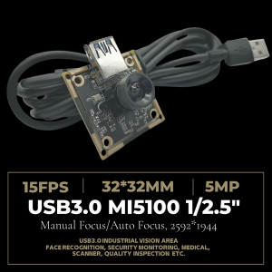 5MP USB 카메라 모듈 1/2.5″MI5100 센서가 있는 USB 3.0 웹캠, 2592*1944/1080P 30FPS 지원, PC ​​카메라용 광각 렌즈가 있는 카메라 보드 USB
